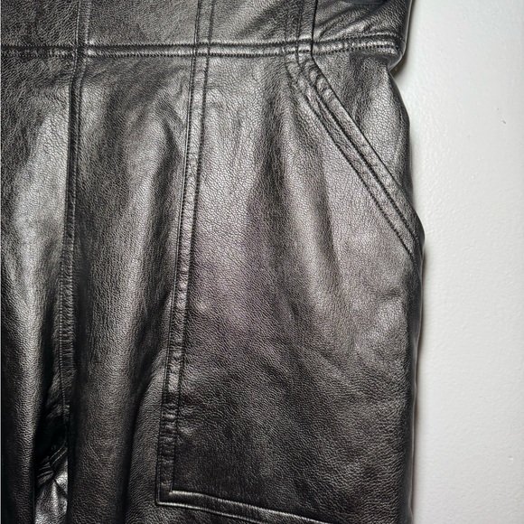 SPANX Faux Leather Jogger Pants Black Pull On Elastic Waist Size S - Picture 2 of 8
